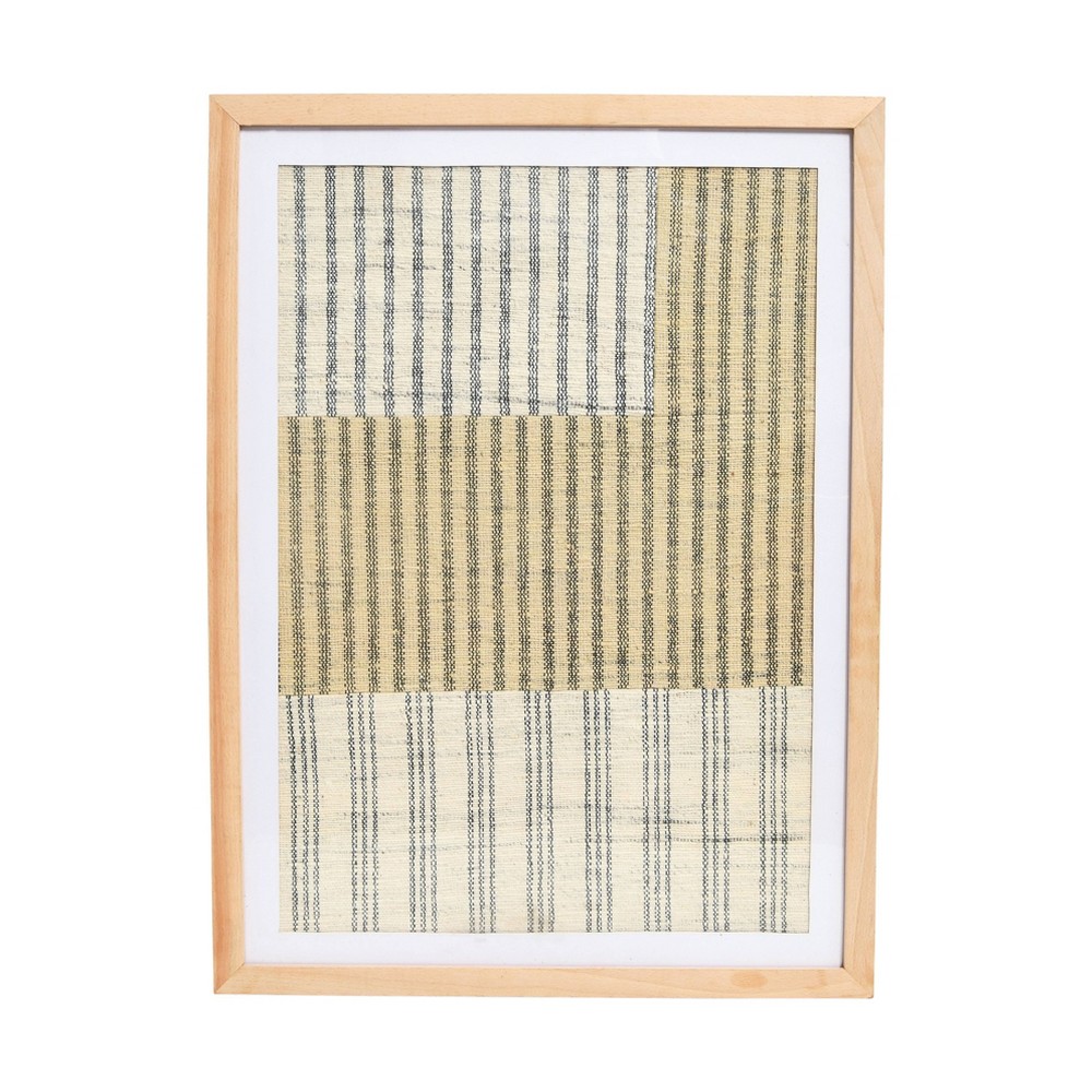 Photos - Wallpaper Storied Home Boho Handwoven Cotton Wall Art with Wood Frame and Plastic Co