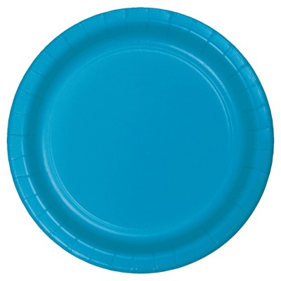 Turquoise Blue 9" Paper Plates - 24ct