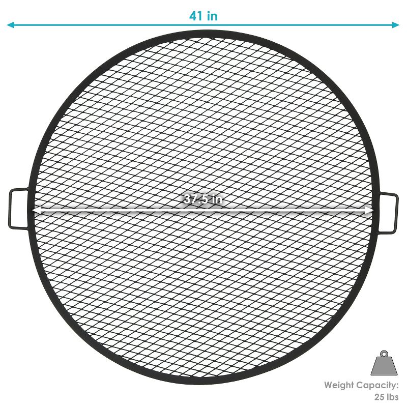 Sunnydaze Outdoor Camping or Backyard Heavy-Duty Steel Round X-Marks Fire Pit Cooking Grilling Grate, 3 of 9