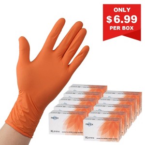 FINITEX Orange Nitrile Gloves - 100, 300 & 1000 PCS, 3.2 Mil,  Powder-Free Latex-Free Disposable Medical Exam Cleaning Food Prep Gloves - 1 of 4