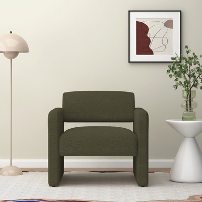 GDFStudio Emmanuel Upholstered 30.9" W Rubberwood Accent Chair with Armrests