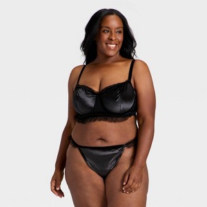 Women's Velvet & Mesh Pleated Lingerie Set - Auden™ - 1 of 3