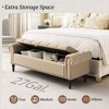 Arceso Storage Bench,50” Queen Linen Tufted Button End of Bed Bench, Upholstered Bedroom Bench,Ottoman Bench for End of Bed Living Room, Entryway - 4 of 4