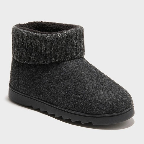 Dearfoam black hot sale bootie slippers