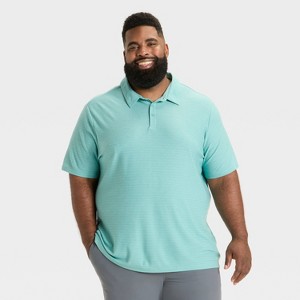 Men's Striped Pique Polo Shirt - All In Motion™ - 1 of 3