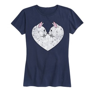Women's - Instant Message - Cat Heart Short Sleeve Graphic T-Shirt - 1 of 4