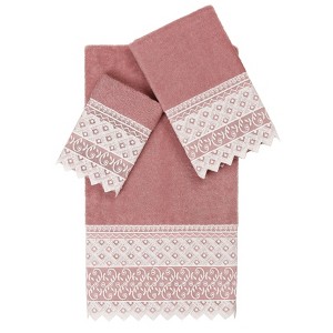 Linum Home Textiles 100% Turkish Cotton AIDEN Embellished Towel Set - 1 of 4