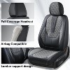 Coverado Car Seat Covers, Front and Rear Waterproof Faux Leather Auto Seat Protectors with Lumbar Support - 3 of 4