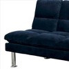 Royal Hampton Sofa with Tufted Padded Seating and Metal Legs, Blue - 4 of 4