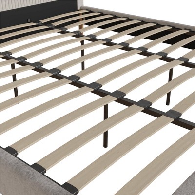 Ivory Velvet King Upholstered Bed with Tufted Headboard