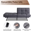 JUJABU Loveseat Memory Foam Futon Convertible Couch Sleeper Sofa, Grey Linen Fabric - 3 of 4
