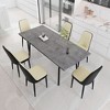 7-Piece Expandable Dining Set with Rectangular Table and 6 PU Armless Chairs - 4 of 4