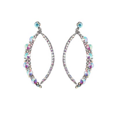 SOHI Women's Rhinestone Crescent Drop Earrings