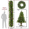 QingMoon Artificial Christmas Tree 4-Piece Set, 9' Garland, 20'' Wreath and Set of 2 4' Entrance Trees for Outdoor X-mas Decoration - 4 of 4