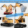 Remote Control Excavator Dump Truck Toy Set with Barricades, Road Signs, Rocks, Lights, Sounds - 2 of 4
