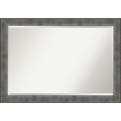 40" x 28" Forged Framed Bathroom Vanity Wall Mirror Pewter - Amanti Art