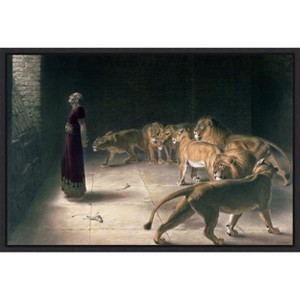 Amanti Art Daniel in the Lions Den Framed Canvas Wall Art - 1 of 4