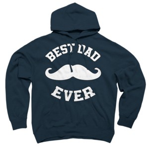 Adult Design By Humans Best Dad Ever Mustache By sukhendu12 Pullover Hoodie - 1 of 2