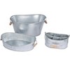 BirdRock Home Galvanized Beverage Tub, Caddy and Tray Set - 3 Piece - 2 of 4