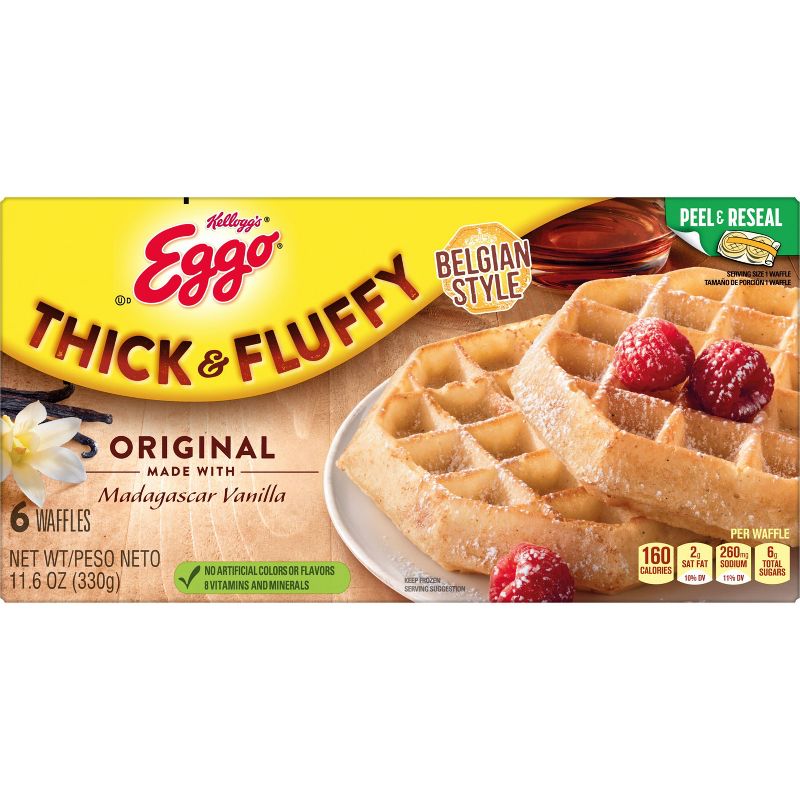 Eggo Thick &#38; Fluffy Original Frozen Waffles - 11.6oz/6ct, 3 of 11