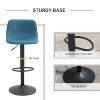 Blue Adjustable Bar Stool, Swivel Bar Height Chair with Backrest. Set of 2 - 3 of 4