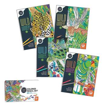 MindWare Wild Wonders Color By Number Book Set With 36 Colored Pencils - Coloring Books