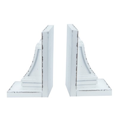 VIP Wood 8 in. White Book Ends Set of 2