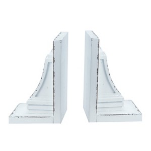 VIP Wood 8 in. White Book Ends Set of 2 - 1 of 2