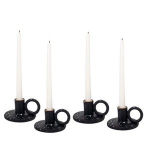 Elanze Designs Vintage Style Resin Stone Taper Candle Holders, Mantle Decorations, Dining Table Centerpiece, Home Decor, Candlestick Holder for - 1 of 4