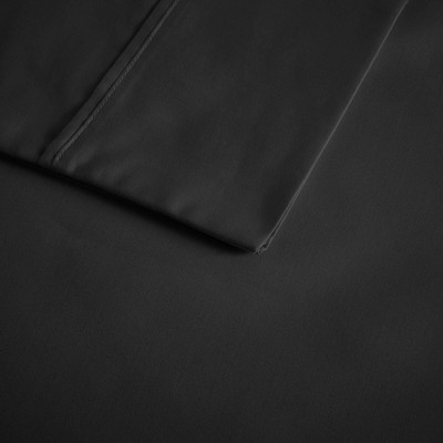 Full Black Cotton Blend Cooling Sheet Set