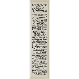 Slickblue My Promise to My Children Wall Sign – Funny & Loving Parent Quote – Rustic Wood Decor – 9x12, Color Options - 1 of 3