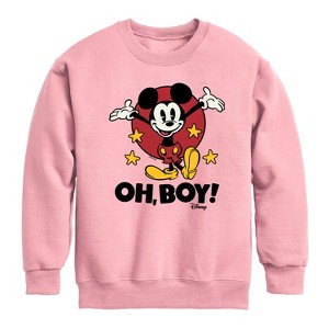 Boys' - Disney - Mickey Mouse Graphic Long Sleeve Fleece Sweatshirt - 1 of 4
