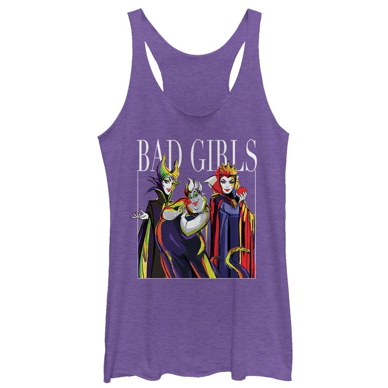 Women's Disney Princesses Artistic Bad Girl Racerback Tank Top, 1 of 4
