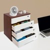 YIYIBYUS Wooden Desktop Storage Cabinet with 4 Lockable Drawers, Desk Organizer - 3 of 4