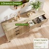 Fluted 6 Drawer Dresser, Wide Wood Double Dresser with Metal Legs and Handles - 4 of 4