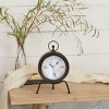 11"x7" Metal Standing Stopwatch Clock Brown - Olivia & May: Silent, Tripod Base, Contemporary Tabletop - 2 of 4