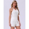 INSPIRE CHIC Womens Cami Pajamas Racerback Lace Trim V Neck 2 Piece Tank Top with Shorts Sets - 2 of 4
