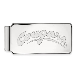 Black Bow Jewelry 10k White Gold Washington State Cougars NCAA Money Clip - 1 of 3
