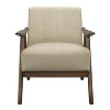 Modern Home Furniture Light Brown Fabric Upholstered 1pc Accent Chair Walnut Finish Wood - 4 of 4