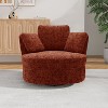 Mlmh & Kngwa 40.4" W Chenille Swivel Barrel Chair with Pillows and Storage Ottoman - 4 of 4