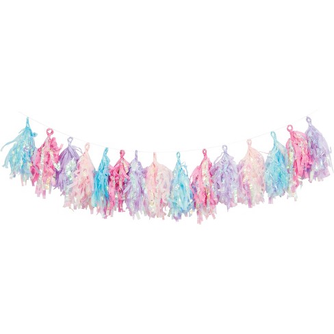 Iridescent Tassel Garland/Balloon Tail — Festive Fête