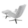 Chenille Upholstery Swivel Accent Chair with Ottoman, High-Density Foam, Attached Cushions and Silver Finish Base - 4 of 4