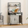 Cat Litter Box Enclosure with Shelves, Large Hidden Litter Box Furniture with Storage Compartments for Indoor Cats - 2 of 4