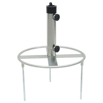 vidaXL Parasol Base with Ground Spikes for Ã˜1.5"/1.9" Silver Steel