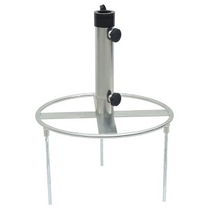 vidaXL Parasol Base with Ground Spikes for Ã˜1.5"/1.9" Silver Steel - 1 of 4