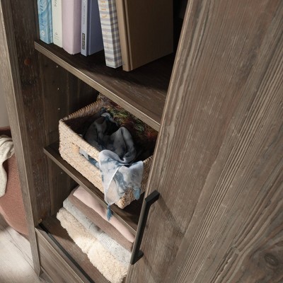 Pebble Pine Transitional Armoire with Sliding Door