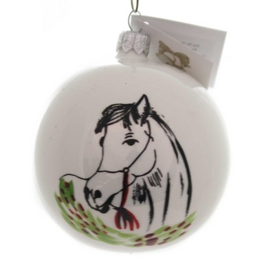 Golden Bell Collection 3.25" Horse In Field Christmas Ornament Ball  -  Tree Ornaments