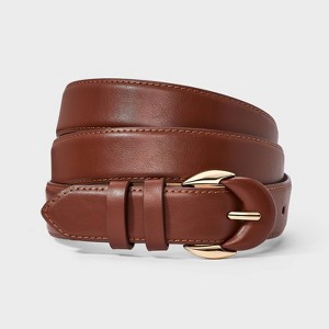 Leather/Metal Mix Buckle Multi-loop Belt - A New Day™ Brown - 1 of 3
