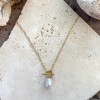 Adornia Tarnish Resistant 18k Gold Plated Freshwater Pearl Toggle Necklace - 3 of 4