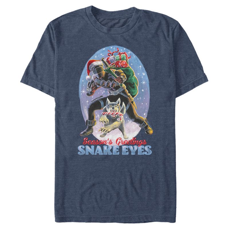 Men's GI Joe Christmas Snake Eyes Season's Greetings T-Shirt, 1 of 5